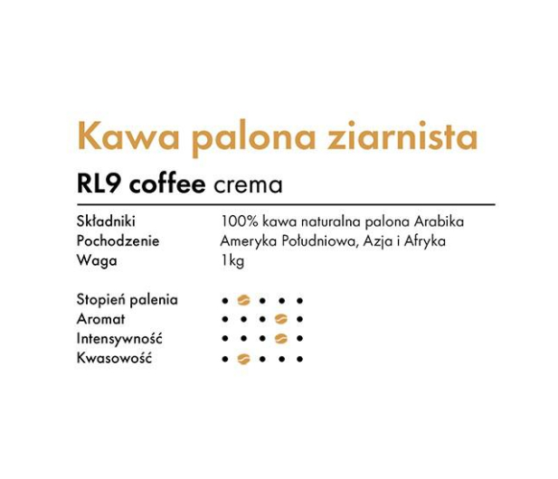 RL9 Kawa ziarnista RL9 Crema 1kg - 1462615 - zdjęcie 3